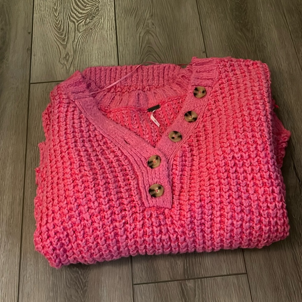 Pink free people sweater